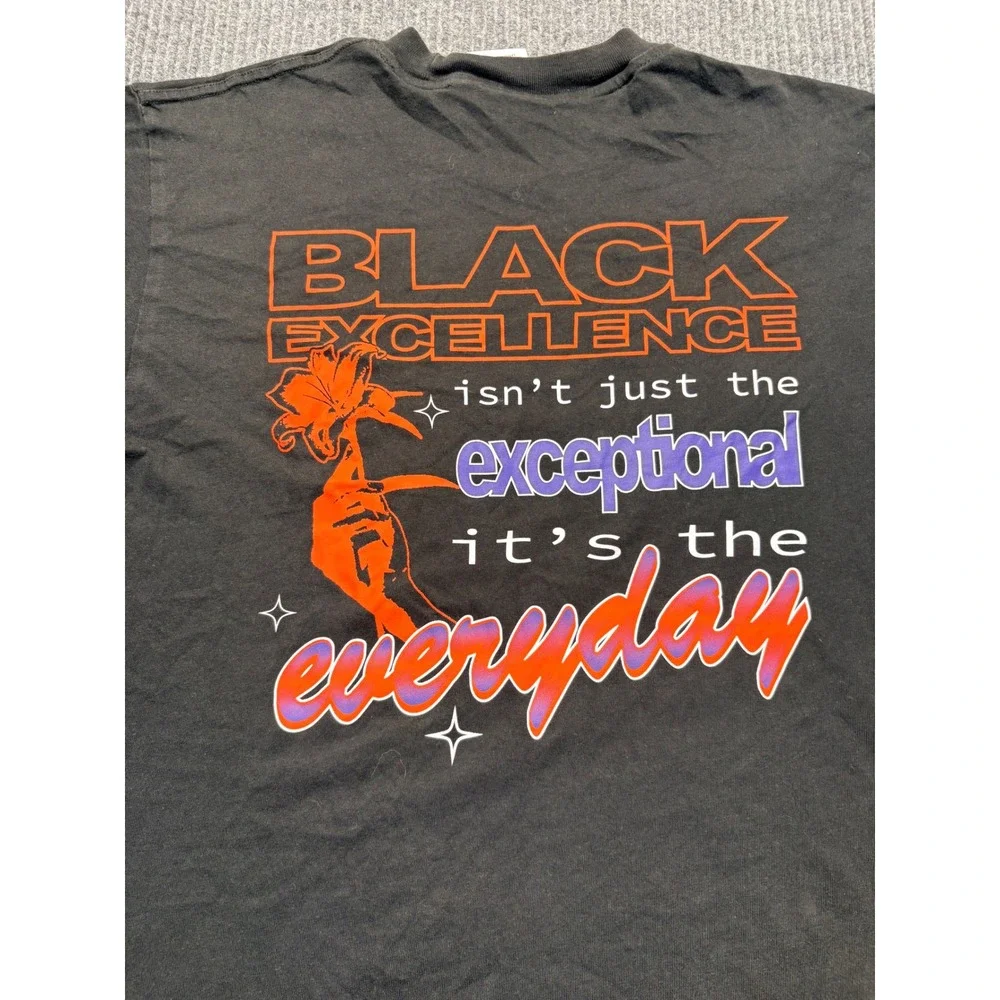 Adidas Originals Honoring Black Excellence Graphic T-Shirt Black Mens Small